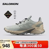 萨洛蒙（Salomon）男款 户外运动舒适透气防水缓震耐磨越野跑鞋 SUPERCROSS 4 GTX 合金色 475943 10 (44 2/3)