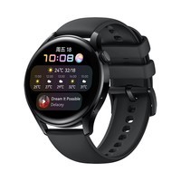 HUAWEI WATCH 3 eSIM独立通话智能手表 心脏与呼吸健康管理 3天强劲续航 体温检测46mm 活力款黑色氟橡胶表带