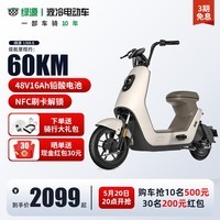 绿源（Luyuan）电动车成人Liva6新国标电动自行车48V16A男女通用轻便电瓶车 焕彩白色
