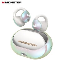 魔声（MONSTER）Open Ear AC600骨传导概念蓝牙耳机开放式无线夹耳式不入耳式耳夹式运动通话降噪手机通用 月光白