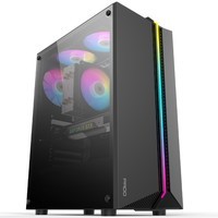 半岛铁盒（PADO）烈焰Z  黑色 游戏办公台式机电脑主机箱（支持ATX主板/RGB灯条/240冷排）