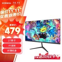 康佳（KONKA）27英寸 IPS 微边框显示器  FHD 75Hz 广视角 支持壁挂 家用办公电脑液晶显示屏 KM27192