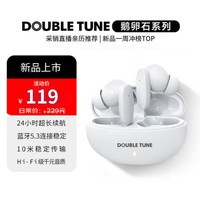 DOUBLE TUNE 鹅卵石系列 真无线蓝牙耳机 入耳式耳机 无线耳机 24h长续航 蓝牙5.3 适用苹果华为小米手机白色