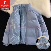 皮尔卡丹（pierre cardin）双面穿棉服男女情侣款宽松羽面包绒服秋冬季潮流加厚保暖棉衣外套 2218蓝色 L