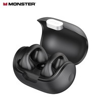 魔声(Monster)Open Ear 101 无线蓝牙耳机 不入耳迷你耳夹式开放耳机 运动跑步防水降噪智能触控高清通话 黑色