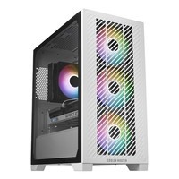 酷冷至尊Elite301 白色版 MATX电脑机箱 免工具前面板/钢化玻璃侧板/支持USB Type-C/预装ARGB风扇*3