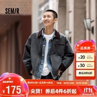 森马（Semir）外套男2024秋季复古经典底特律男士夹克拼接上衣宽松109524108103