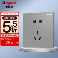 罗格朗（LEGRAND）开关插座面板 逸景系列深砂银灰色插座开关插座 10A五孔二三插