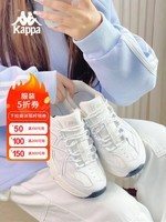 KAPPA卡帕女鞋老爹鞋女2024秋季新款厚底跑步运动鞋百搭情侣休闲鞋子女 韩国白/鲨鱼灰【四季款】 36