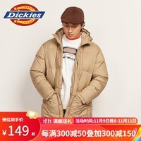 dickies 羽绒服 男女情侣连帽休闲保暖厚夹克10922 米色 M 充绒量:286g