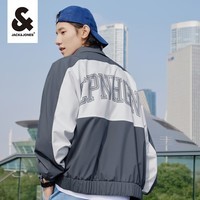 杰克·琼斯（JACK&JONES）秋季字母美式休闲棒球领短袖夹克外套男合集 皇冠蓝223121095 175/96A/M