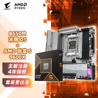 技嘉（GIGABYTE）主板CPU 板U套装冰雕B650M AORUS ELITE AX ICE+AMD 锐龙 5 9600X