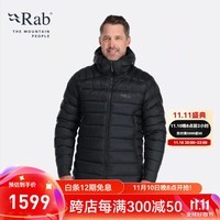 Rab 【断货王】男款800篷欧洲鹅绒羽绒服连帽保暖透气523g QDN-85 黑色 S