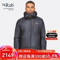 Rab 睿坡Generator Alpine男士户外保暖轻便携棉服540g QIO-84 炭黑/橙色 M