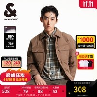 杰克·琼斯（JACK&JONES）秋季百搭通勤时尚翻领基础显瘦口袋羽绒服外套男装224423003 E13橡棕色 175/96A/M