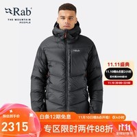 Rab 800篷连帽山地羽绒服男轻量保暖户外防泼水耐磨鹅绒服 QDN-69 黑色 M