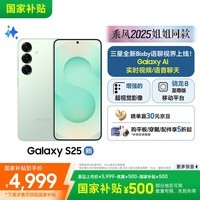 三星S25 256GB国家补贴 超拟人AI助理 骁龙8至尊版 AI拍照 翻译手机 游戏手机 清霜绿
