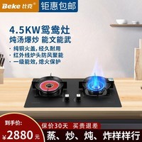 比克（BeKe）5.0kW大功率燃气灶 嵌入式台式家用猛火灶具 一级能效 双眼灶具 远红外线灶 熄火保护 Y91 天然气