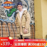 dickiesDickies羽绒服 中长款多口袋充绒夹克 男士休闲百搭厚外套 9481 卡其色 L 充绒量:300g