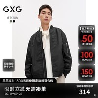 GXG男装 复古飞行员夹克外套男宽松潮流棒球服休闲外套24秋季新品 黑色 180/XL