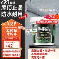 科顺（CKS）防水涂料屋顶外墙房顶漏水补漏王料防水胶楼顶非卫生间水泥色2KG