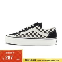 VANS范斯官方 Old Skool Reissue 136黑白棋盘格男鞋女鞋板鞋 黑色/黑白棋盘格 34.5