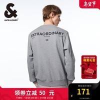 杰克·琼斯（JACK&JONES）秋季男装衣服潮流字母纯棉上衣运动卫衣长袖打底衫多色卫衣套头衫 C41 珍珠花灰 180/100A/L