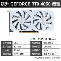 耕升（GAINWARD） GeForce RTX 4060 DLSS 3 台式机电脑光追吃鸡游戏渲染设计显卡 RTX 4060 踏雪8G