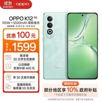 OPPO K12 5G 12GB+256GB 青云 100W+5500mAh续航组合 第三代骁龙7旗舰芯 直屏新款游戏智能学生 AI手机