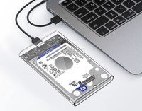 COOL-FISH 移动硬盘盒2.5英寸机械固态透明硬盘盒Type-c台式笔记本改Sata外接盒 【USB3.0透明版】