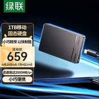 绿联 1TB移动固态硬盘（PSSD） Type-C USB3.2高速传输2000MB/s 支持手机直连电脑外接存储硬盘