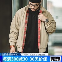 马登（Maden）哈灵顿机车夹克G9短款罗纹外套男潮 卡其色 XXL