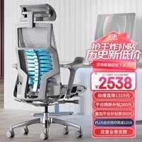 Ergonor保友Pofit 2代 智能人体工学椅 游戏电竞椅 撑腰电脑椅办公椅子 银白美国网+躺舒宝+APP 整椅发货 送货上门