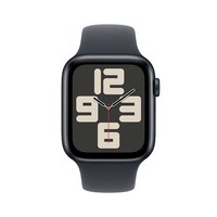 Apple/苹果 Watch SE 2024款 智能手表GPS款44毫米午夜色铝金属表壳午夜色运动型硅胶表带S/M MXF73CH/B