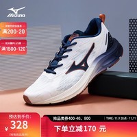 美津浓（MIZUNO）24春新款男女运动跑鞋 软弹缓震厚底增高跑步鞋通勤鞋PI LITE V3 03/棉白/墨蓝 37