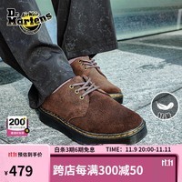 马丁（DR.MARTENS）Zavala Lo男女秋舒适百搭轻量翻毛皮棕色薄底单鞋 深棕色 41