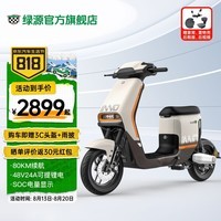 绿源（Luyuan）新国标电动自行车INNO5 智能长续航液冷电瓶车 48V24A可提锂电 空间白（智能APP/NFC解锁）