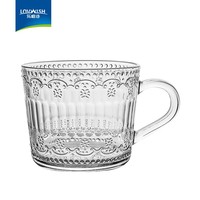 乐唯诗(NERVISHI) 玻璃牛奶杯北欧浮雕风简约玻璃杯早餐杯玻璃水杯牛奶杯玻璃茶杯 【1只】浮雕早餐杯