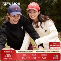 FILA FUSION斐乐潮牌情侣款套头卫衣2024冬宽松加绒针织上衣