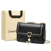 CHEARLY KITITY包包女包2025新款潮流百搭链条单肩斜挎包生日礼物送女友老婆 CK3000510-深邃黑