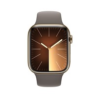 Apple/苹果 Watch Series 9 智能手表GPS+蜂窝款45毫米金色不锈钢表壳陶土色运动型表带M/L MRPL3CH/A