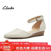 Clarks女款正装坡跟皮带扣简约包头凉鞋女Sense Eva外穿261 37