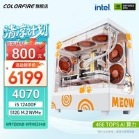 七彩虹 橘猫RTX4060 Ti 4070super主机i5 12400F联名水冷游戏台式电脑DIY组装整机 配置三：12400F+RTX4070橘猫主机