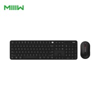 MIIIW无线办公键盘鼠标套装二代 米物键盘一键切换PC/MAC系统 全尺寸  2.4G即插即用接收器104键 黑色