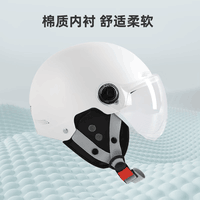 绿源（Luyuan）电动车自行车头盔 3C认证 四季通用 哑光白【不带护耳】