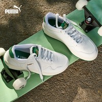 彪马（PUMA）官方 新款男女同款透气复古休闲鞋 COURT CLASSIC 395018 白-深绿色-金色-03 41