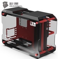 炽果( ZEAGINAL) ZC-01m 钢化玻璃机箱 双侧透 全铝电竞游戏DIY组装电脑 个性机箱 ZC-01M 黑红色