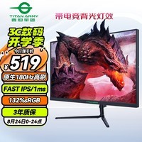 泰坦军团23.8英寸 180Hz FastIPS电竞屏 1msGTG快响 HDR 132%sRGB广色域FHD屏幕 低蓝光电脑显示器 P24A2GC