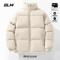 GLM立领棉衣男生冬季加厚保暖潮牌百搭棉服休闲宽松面包服 浅米#GL纯色 L