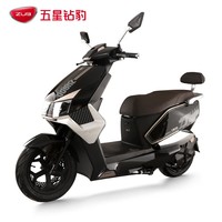 五星钻豹电动车2000W高速电动摩托车72V35AH长续航电瓶车外卖车 X3 新款 钢琴黑/亮光帝金